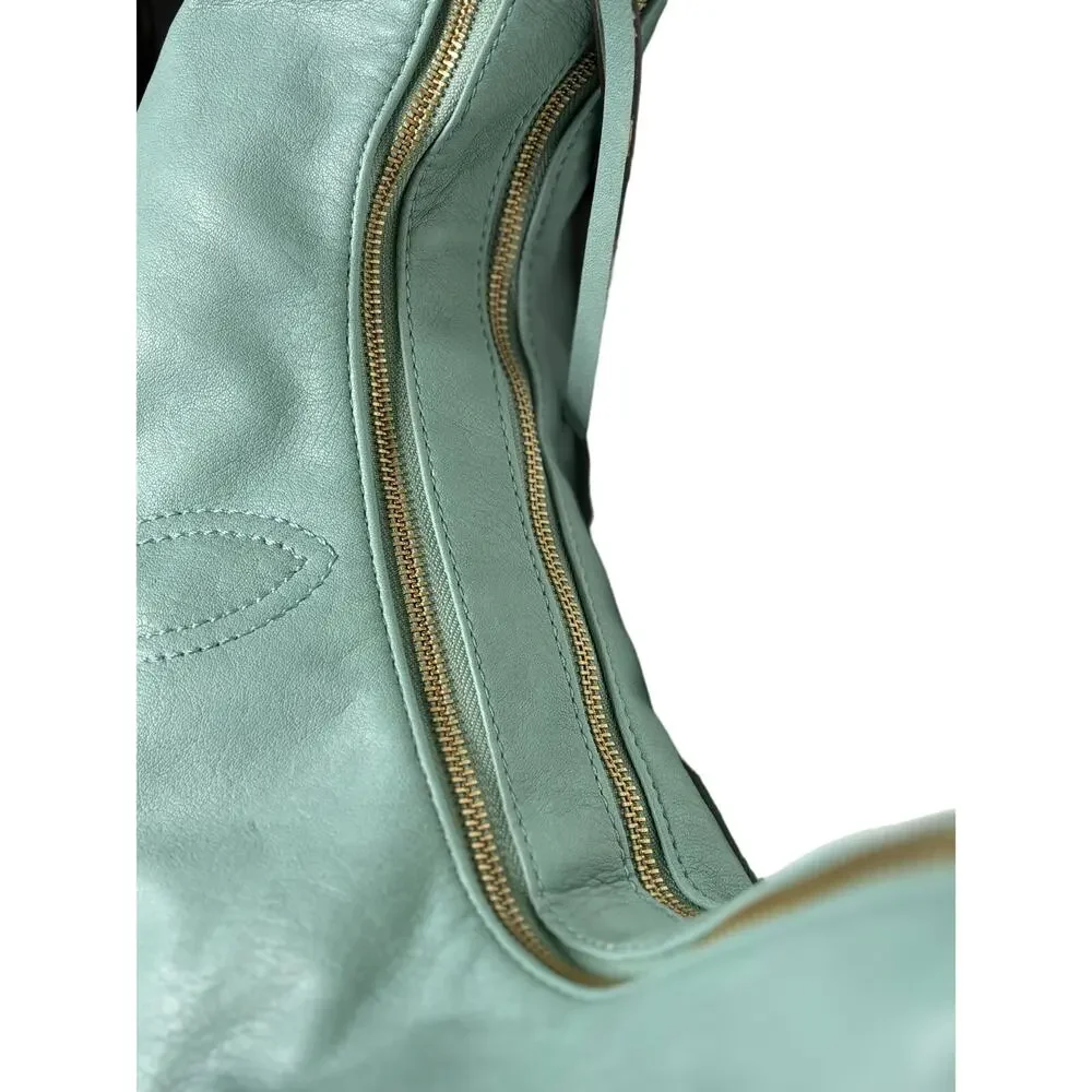 Jessica Simpson NWT London Hobo In Dusty Jade Shoulder Handbag Purse Zip Accent